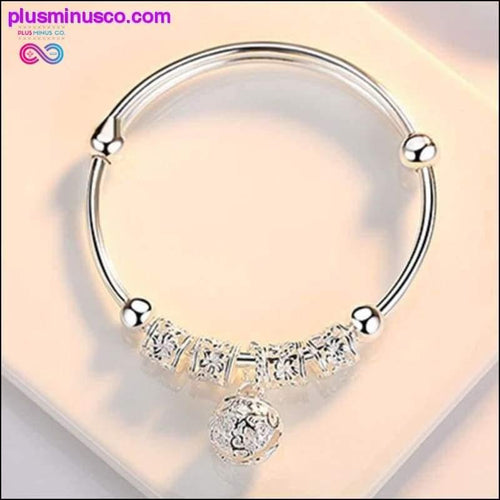 Plus Minus Co Fashion Silver Charm Artificial Stone Bangle Cuff Bracelet