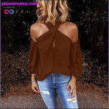 Plus Minus Co Fashion Solid Color Halter Neck Strapless T-Shirt Casual, view 5