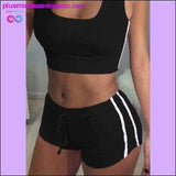 Plus Minus Co Fashion Women Sports Suit Crop Top+ Shorts Two-piece Outfit, view 2