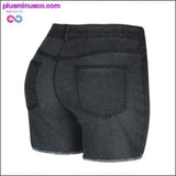 Plus Minus Co Fashion Women Summer High Waisted Denim Shorts Jeans Women, view 3
