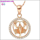 Plus Minus Co Fashionable 18k Gold Plated Rare 12 Zodiac Signs Necklace, view 2