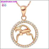 Plus Minus Co Fashionable 18k Gold Plated Rare 12 Zodiac Signs Necklace, view 5