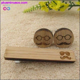 Plus Minus Co Fashionable Anchor, Skull, Bat Wood Tie Clips & Cufflinks, view 4
