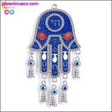 Plus Minus Co Fatima Hamsa Hand Pendants Turkey Blue Evil Eye Beads Chai, view 3