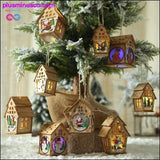 Plus Minus Co Festival Led Light Wood House Santa Claus Christmas Tree, view 2