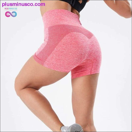 Plus Minus Co Fitness Shorts Push Up Pink Shorts Slim High Waist Bottom