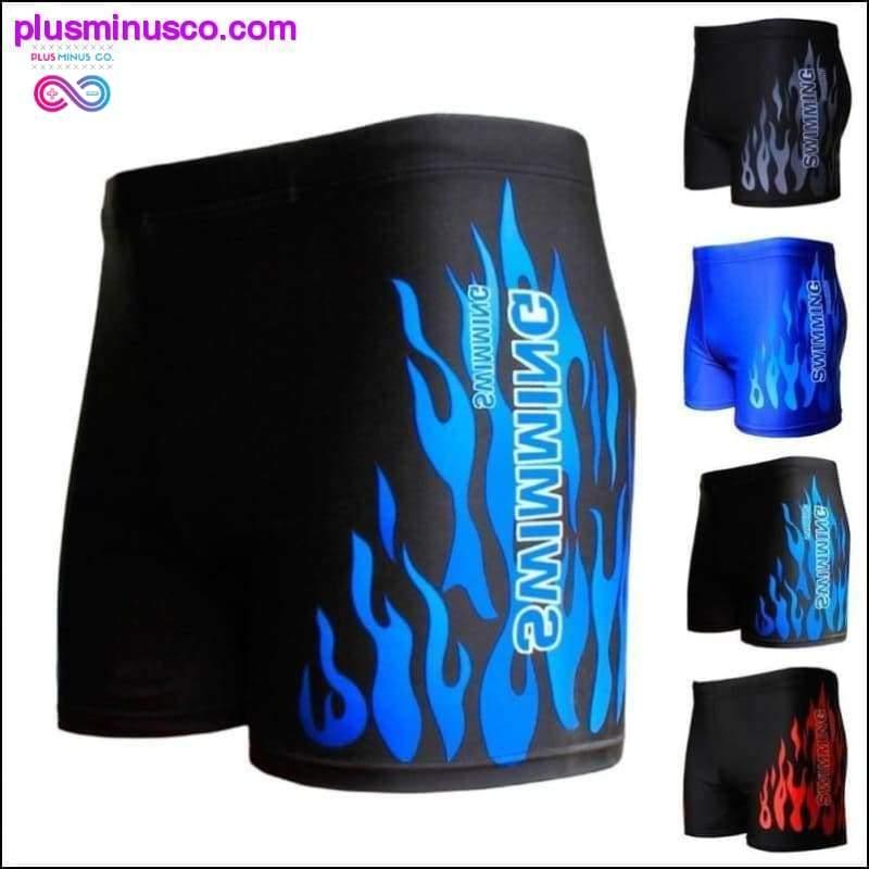 Plus Minus Co Flame Pattern Men Male Swimming Swimwear Boxer Shorts