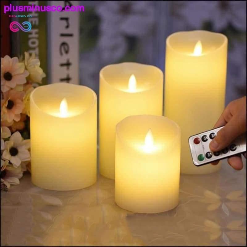 Plus Minus Co Flameless Remote Control Led Wax Candle Wireless Timer Led
