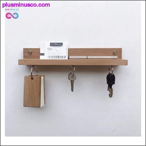 Plus Minus Co Floating Wall Mounted Storage Shelf + Magnetic Key Rack /