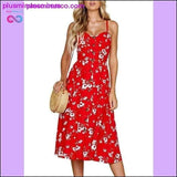 Plus Minus Co Floral Print Ethnic Summer Beach Female Split Stylish Style, view 4