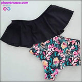 Plus Minus Co Floral Ruffled Hem Bikini Set Flora V-Neck High-Waisted Two, view 2