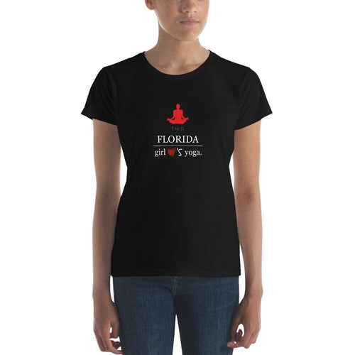 Plus Minus Co Florida Girl's love yoga: Women's short sleeve t-shirt at Plusminusco || On Sale Now
