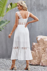 Plus Minus Co Flower Crochet Wide Strap Midi Dress, view 2