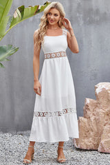 Plus Minus Co Flower Crochet Wide Strap Midi Dress, view 3