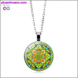 Plus Minus Co Flower of Life Necklace Om Chakra Flower Pendant Mandala, view 2
