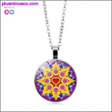 Plus Minus Co Flower of Life Necklace Om Chakra Flower Pendant Mandala, view 3