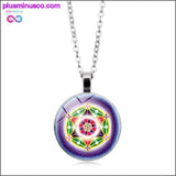 Plus Minus Co Flower of Life Necklace Om Chakra Flower Pendant Mandala, view 5
