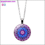 Plus Minus Co Flower of Life Necklace Om Chakra Flower Pendant Mandala, view 6