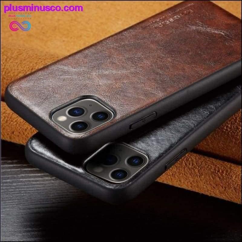 Plus Minus Co For iPhone 11/ 11 Pro/ 11 Pro Max Case Luxury Slim Leather