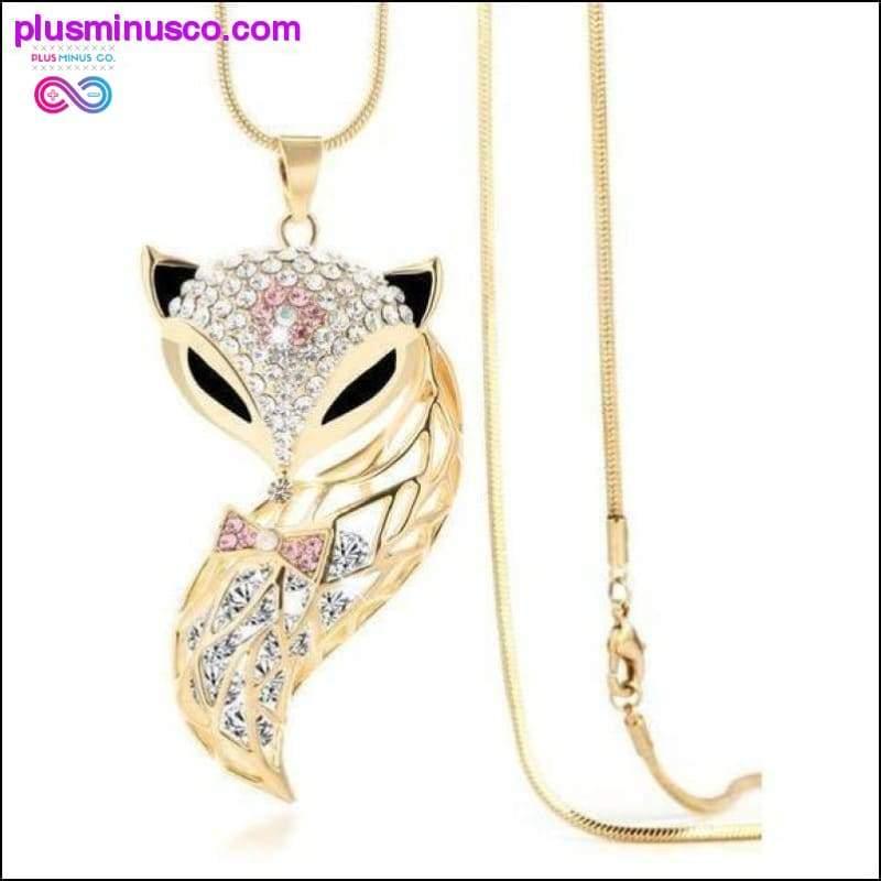 Plus Minus Co Fox Rhinestone Necklace