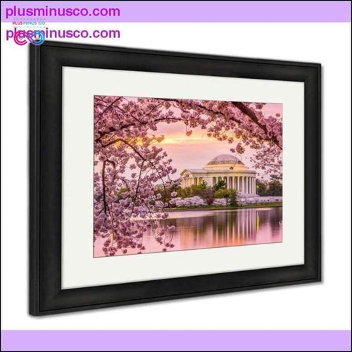 Plus Minus Co Framed Print, Jefferson Memorial In Spring