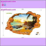 Plus Minus Co Free shipping:3D Broken Wall Sunset Scenery Seascape Island, view 3