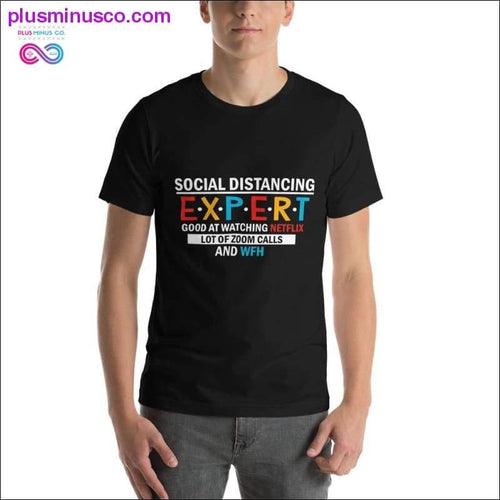Plus Minus Co Funny social Distancing Short-Sleeve Social Distancing