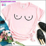 Plus Minus Co Funny TITTIES BOOBS BOOBIES Print New Women Tshirt Cotton, view 2