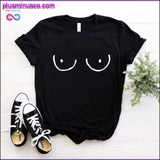 Plus Minus Co Funny TITTIES BOOBS BOOBIES Print New Women Tshirt Cotton, view 5
