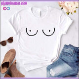 Plus Minus Co Funny TITTIES BOOBS BOOBIES Print New Women Tshirt Cotton, view 6