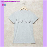 Plus Minus Co Funny Women Tities T-Shirt Cartoon Drawn Boobies Hand Drawn, view 3