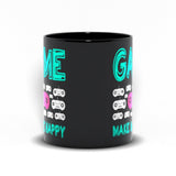 Plus Minus Co Game Make Me Happy Black Mugs,Gaming Makes Me Happy You, Not So Much, Video Game mug, Online Gamer Gift, Game Controller, Video Game Lover, view 2