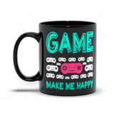 Plus Minus Co Game Make Me Happy Black Mugs,Gaming Makes Me Happy You, Not So Much, Video Game mug, Online Gamer Gift, Game Controller, Video Game Lover, view 4