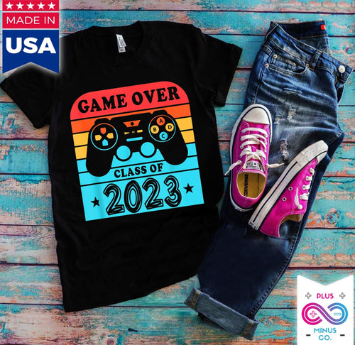 Plus Minus Co Game over class of 2023 T-Shirts, Collge Graduation Gift, Class Of 2023 tee, Senior Shirt, Gift For The Graduate, Gift For Her,senior gaming