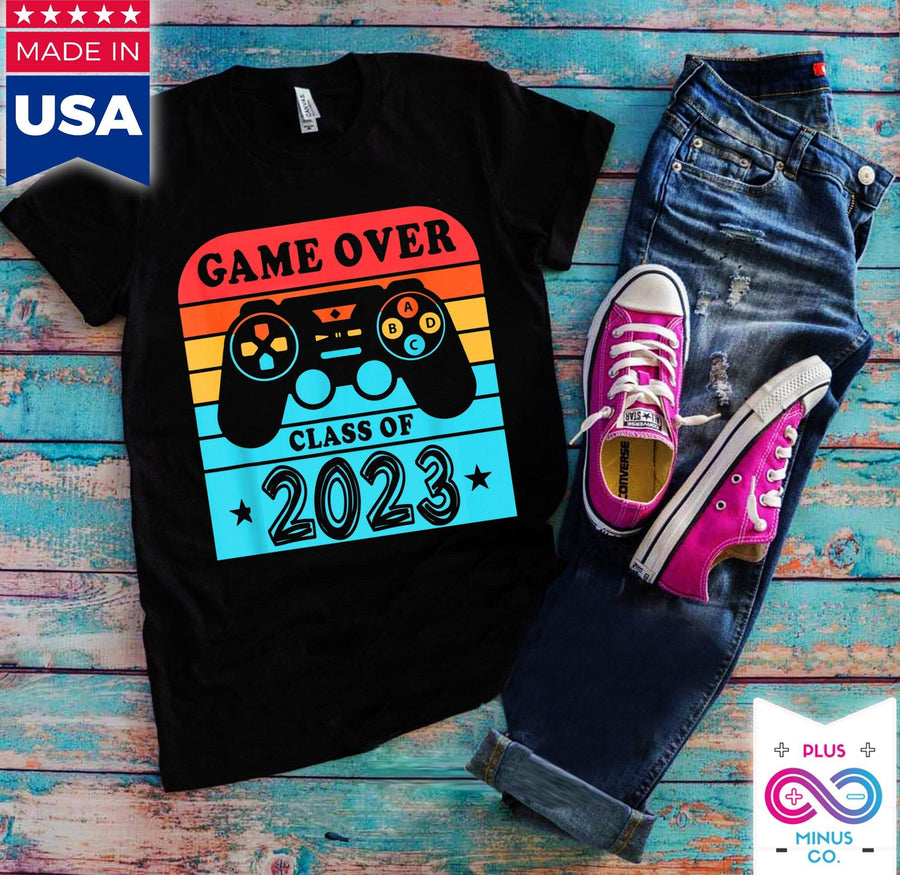 Plus Minus Co Game over class of 2023 T-Shirts, Collge Graduation Gift, Class Of 2023 tee, Senior Shirt, Gift For The Graduate, Gift For Her,senior gaming
