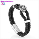 Plus Minus Co Genuine Leather Bracelet Men Homme Multi-layer, view 2