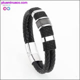 Plus Minus Co Genuine Leather Bracelet Men Homme Multi-layer, view 6