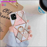 Plus Minus Co Geometric Marble iPhone Case Coque Holder For iPhone 11 Pro, view 5