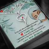 Plus Minus Co Gifts for Doctor Wife, Heart Shaped Stethoscope Design Necklace, Health Care Worker Gifts, Gift for Doctor Wife, view 2