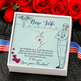 Plus Minus Co Gifts For Nurse Wife, Nurse Appreciation Gift Idea, Swarovski Crystal Stethoscope Pendant With Message Card, Gift for Nurse Wife Birthday Gift Pendant Necklace, view 3