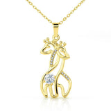 Plus Minus Co Giraffe Pendant Mother Daughter Necklace, Gift for Daughter,, view 5