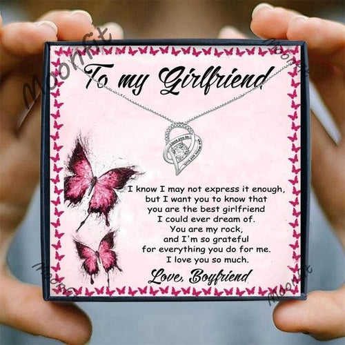 Plus Minus Co Girl Friend Necklace for Women Jewelry Wedding Lovers Gifts Crystal Heart Pendant Necklace Female Fashion Necklaces Wedding Gift