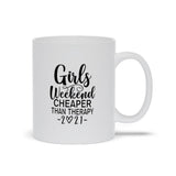 Plus Minus Co Girls Weekend Cheaper Than Therapy 2021 Mugs, Girls Weekend Cheaper Than Therapy 2021 Shirt, Girls Trip, Girls Vacation, view 2