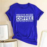 Plus Minus Co Give Me Coffee and No One Gets Hurt Harajuku T Shirt Women Short Sleeve Summer Loose Tee Shirt Femme Casual Tops Summer Clothes, view 2