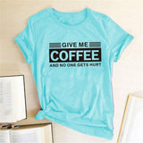 Plus Minus Co Give Me Coffee and No One Gets Hurt Harajuku T Shirt Women Short Sleeve Summer Loose Tee Shirt Femme Casual Tops Summer Clothes, view 6
