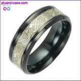 Plus Minus Co Glow in the Dark Black Fluorescent Dargon Titanium Ring, view 2