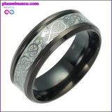 Plus Minus Co Glow in the Dark Black Fluorescent Dargon Titanium Ring, view 4