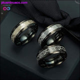 Plus Minus Co Glow in the Dark Black Fluorescent Dargon Titanium Ring, view 6
