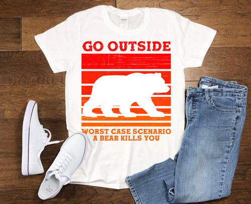 Plus Minus Co Go outside Worst case scenario A Bear kills you | Retro