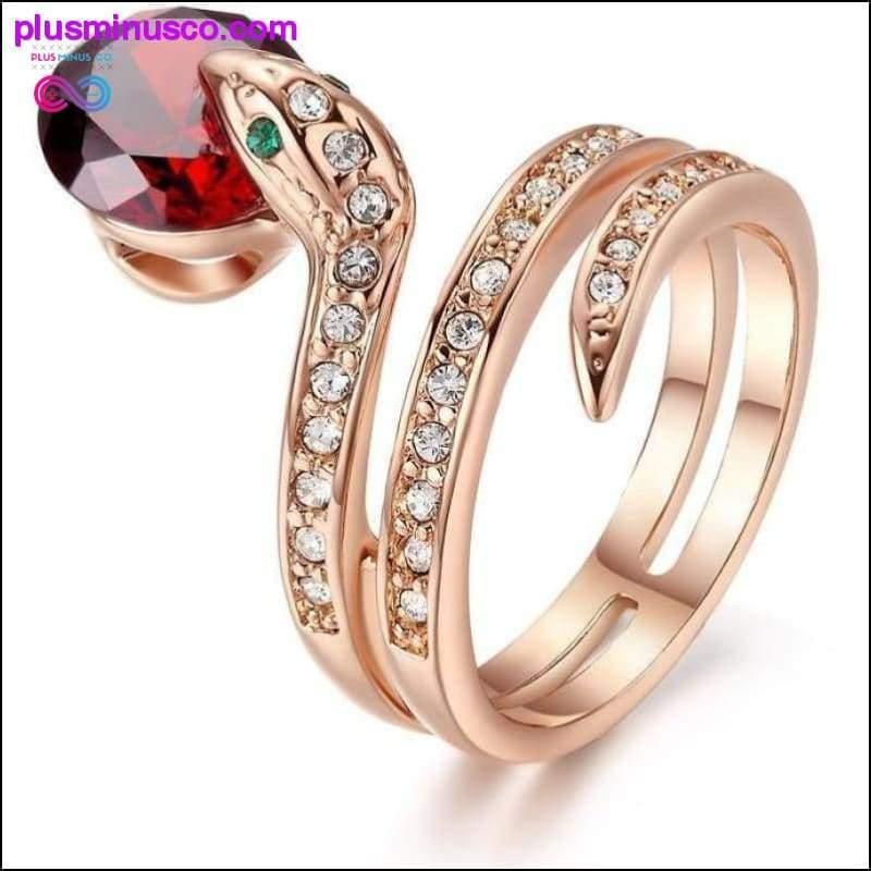 Plus Minus Co Gold Beaded Snake Ring With Crystal || PlusMinusco.com